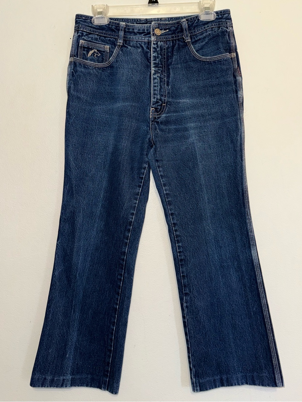 JORDACHE High Rise Horse Head Flair Leg Dark Denim Jeans Vtg 80s 90s